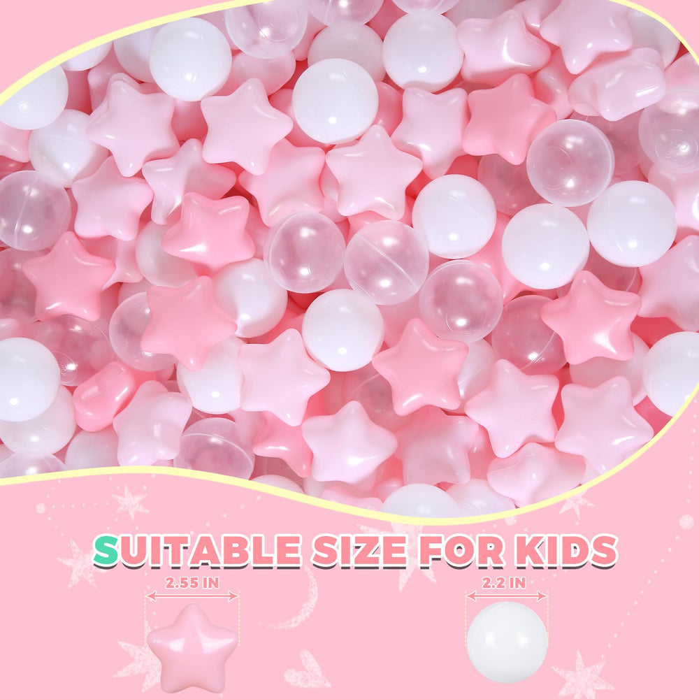 TRENDPLAY star ball pit clear provides bright visibility during play.