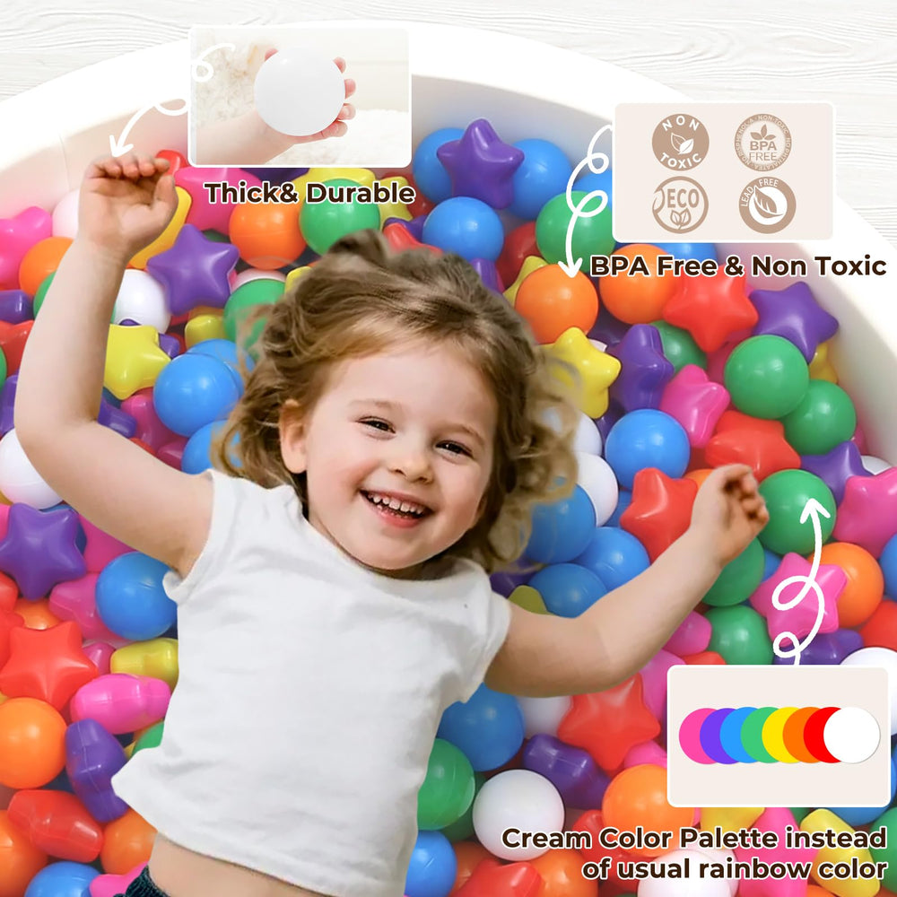 TRENDPLAY star pit balls in tent setup, ideal for portable play spaces.