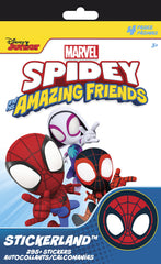 Trends International Spidey Stickerland Pad cover with four pages of licensed stickers for crafts