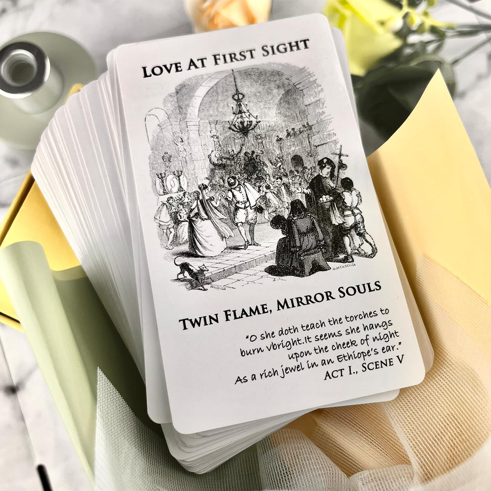 Trikendou Romeo & Juliet love oracle deck cover with premium foil detail for luxury appeal