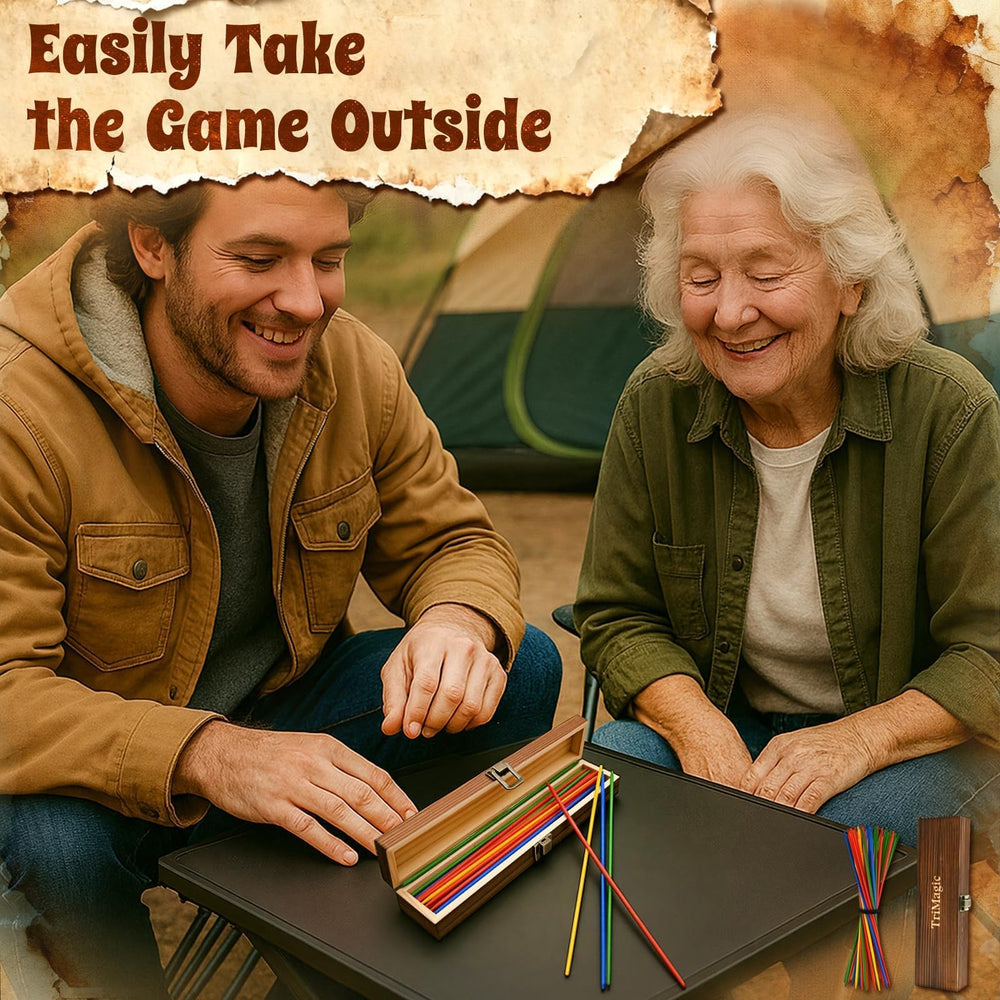 TriMagic Pick Up Sticks table-top challenge boosts hand-eye coordination and focus.