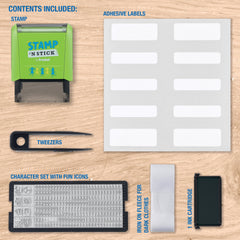 Three-line setup lets you personalize items with compact text.