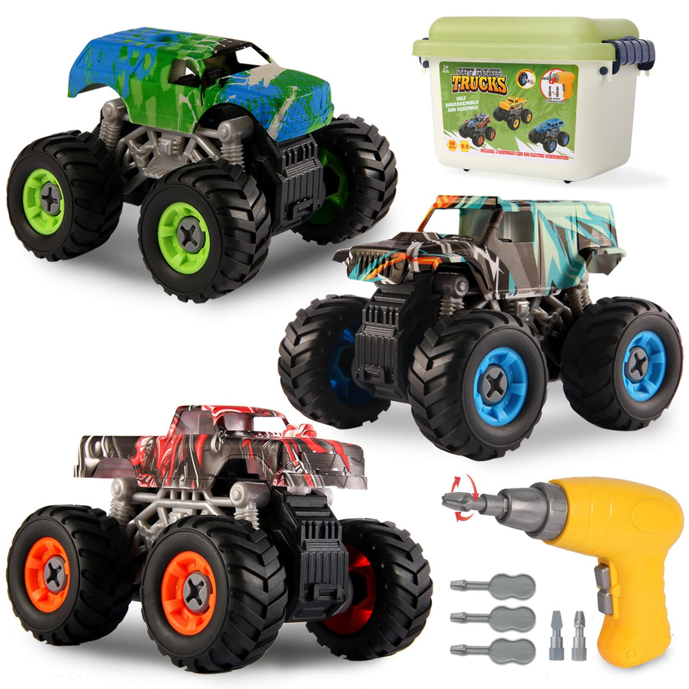 Trovogil take apart monster trucks set for hands-on building and STEM exploration.