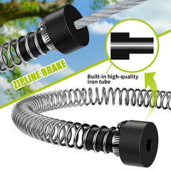 TRSMIMA steel cable 120ft with tree protection tube reduces tree wear.