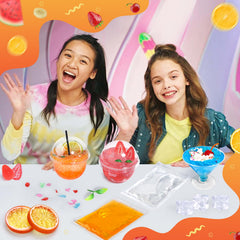 Trubic DIY Orange Crunchy Slime orange ice accessories boost pretend play visuals.