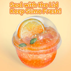 Trubic DIY Orange Crunchy Slime durable texture supports repeated squishing.