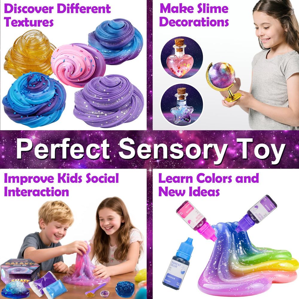 Trubic Galaxy Slime Kit 6-in-1 glimmer powder adds shimmering color options