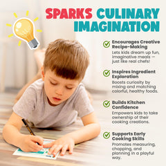 TruChef scraper aiding cleanup after kid-friendly cooking sessions.