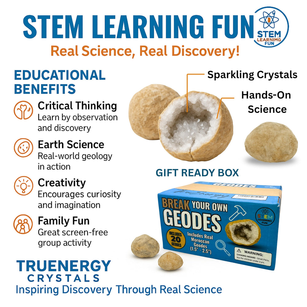 TruEnergy Geodes for Kids magnifying glass for close mineral study.