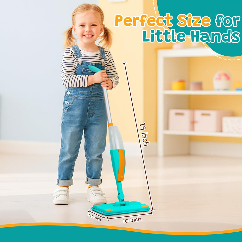 TrueYee Kids Spray Mop uses durable plastic designed for energetic play.