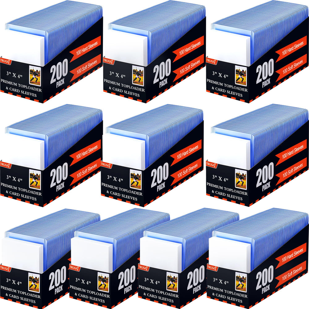 TRUGQ 2000 hard top loader protects 3x4 cards during transport with clear visibility