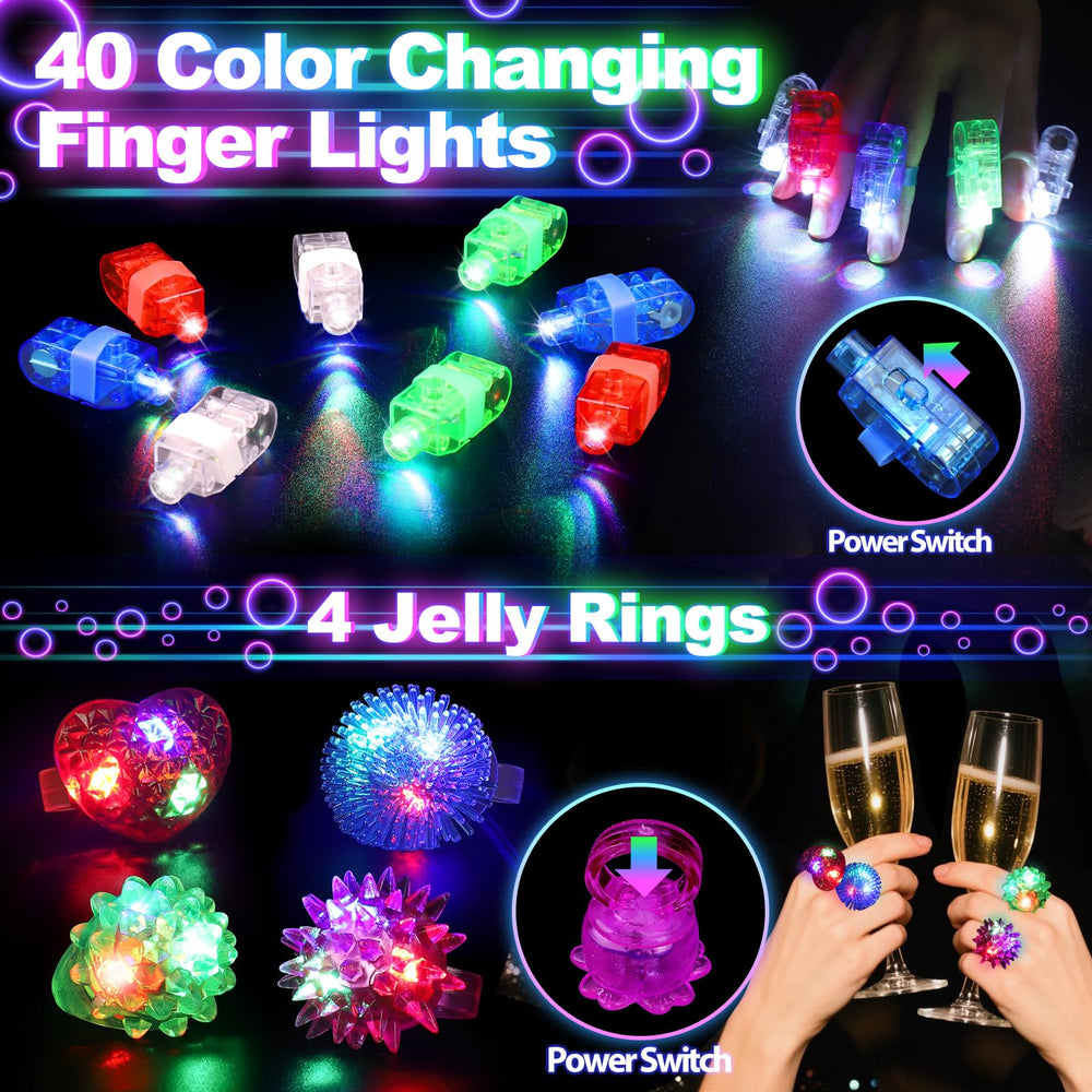 TSDATOWR light up rings adding playful sparkle to outfits