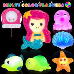 TSDATOWR glow sea animals float and add color during bath play.
