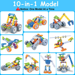 Tsomtto 10-in-1 racing-car model promotes focus and hands-on problem solving.