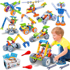 Tsomtto 10-in-1 tower crane model inspires creative engineering play and fine motor practice.