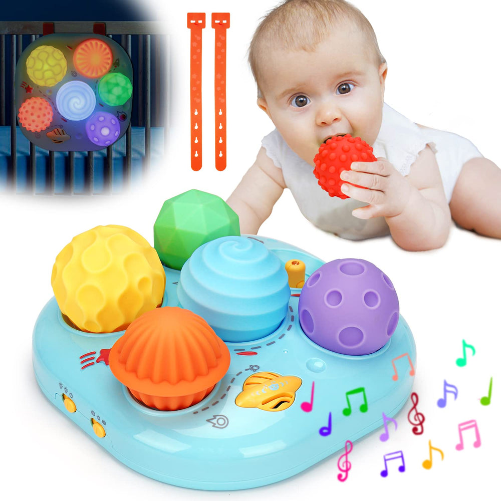 Tsomtto baby musical light-up ball for engaging play and early sensory development.
