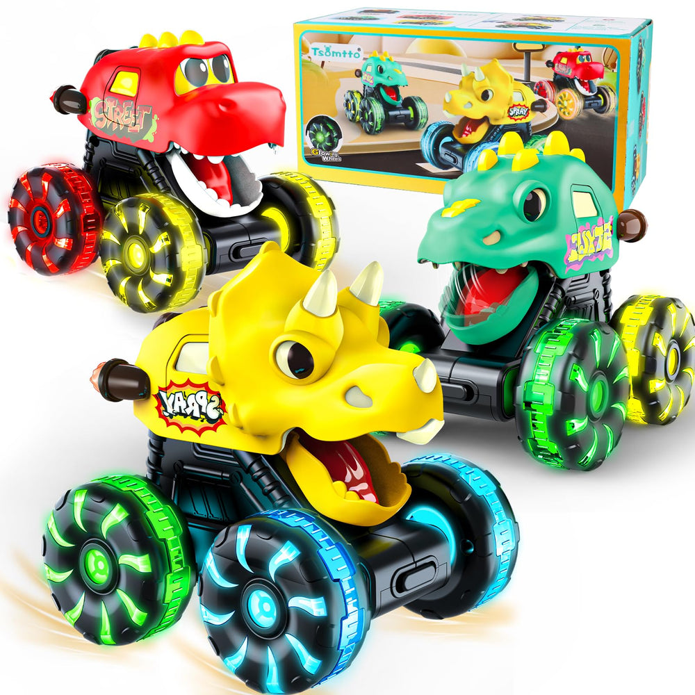 Tsomtto Monster Truck Dinosaur Tyrannosaurus Rex lights up for interactive play