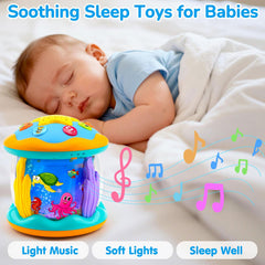 Tsomtto Ocean Projector infant crawling wheels encourage movement during exploration.