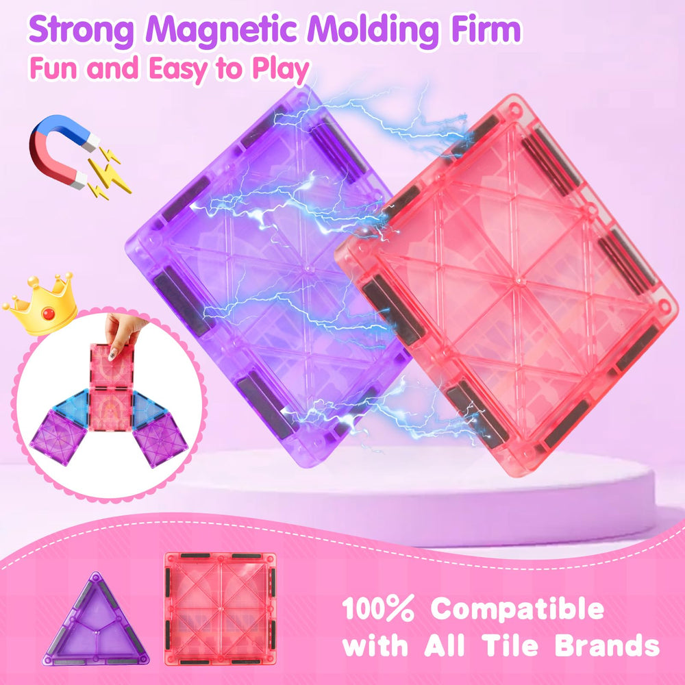 Tsomtto Princess Magnetic Tiles gift box ideal for birthdays and Easter gifts.