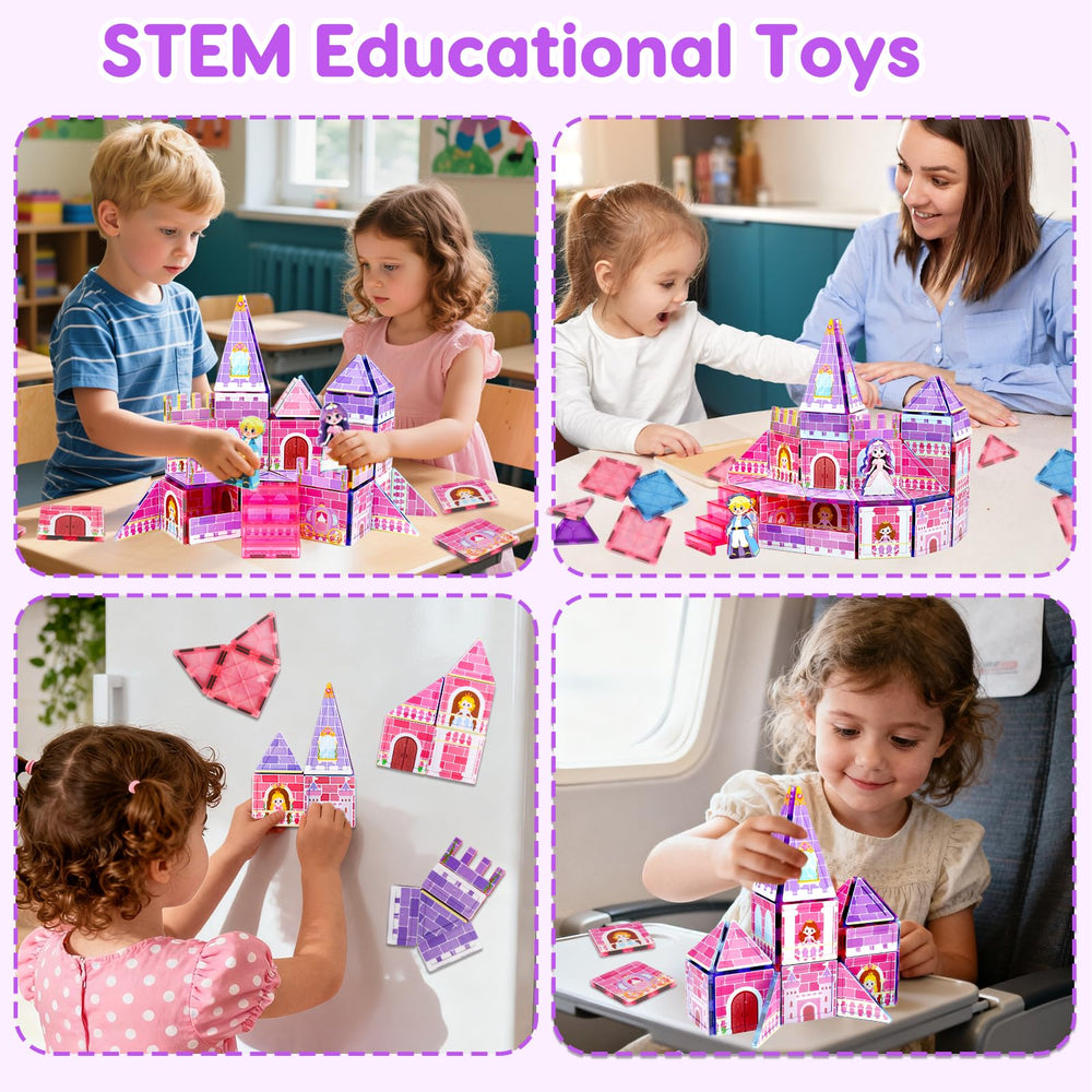 Tsomtto Princess Magnetic Tiles travel kit offers portable creative play on the go.