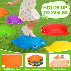 Tsomtto light-up frog stones flashing as stepped during balance games