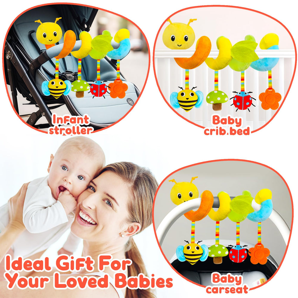 TSYAN car seat toy designed for 0-6 month olds with gentle textures