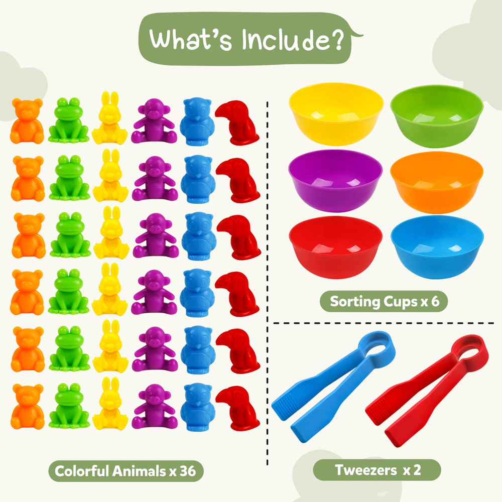 TSYAN colorful animal matching with dinosaurs aids color sorting and visual discrimination