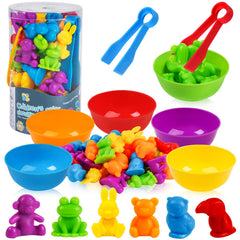 TSYAN counting animals sensory toys with bowls supports early counting and color recognition