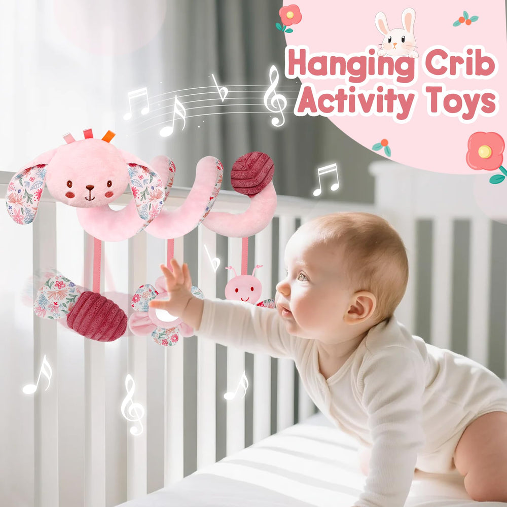 TSYAN spiral plush toy keeps baby entertained on stroller walks.