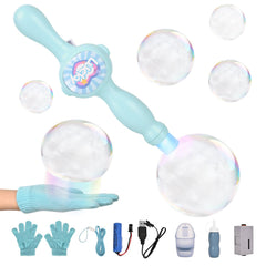 TTKADIY Elastic Bubble Fog Wand with lights showcases vivid bubbles for festive play.
