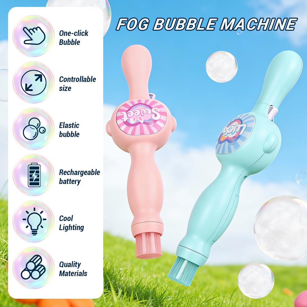 TTKADIY fog bubble machine with lights creates a dazzling display during play.
