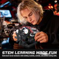Tuajixz V8 engine model kit mounted base provides a stable classroom display.