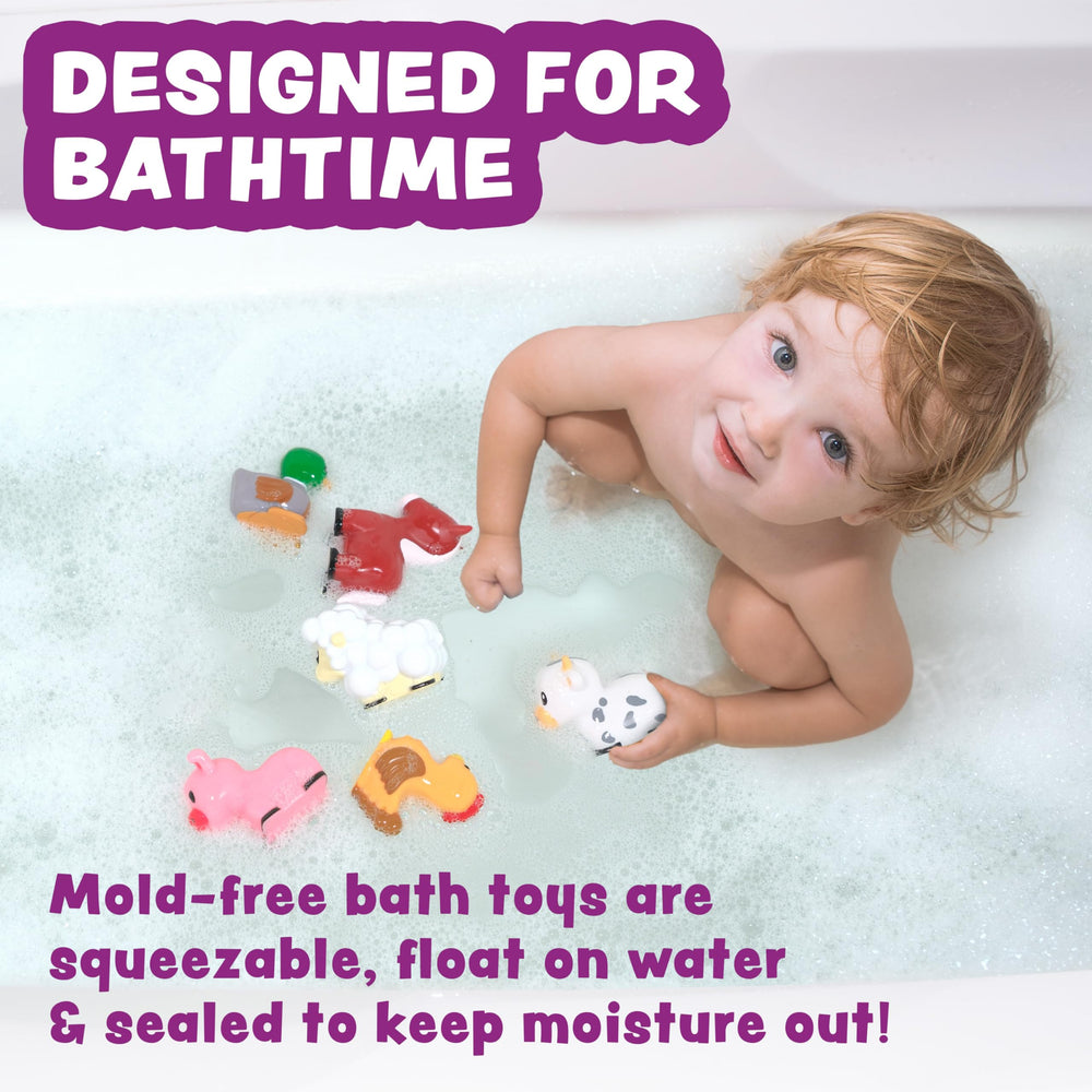 Tub Works Barnyard pig bath toy soft and squeezable for tiny hands.