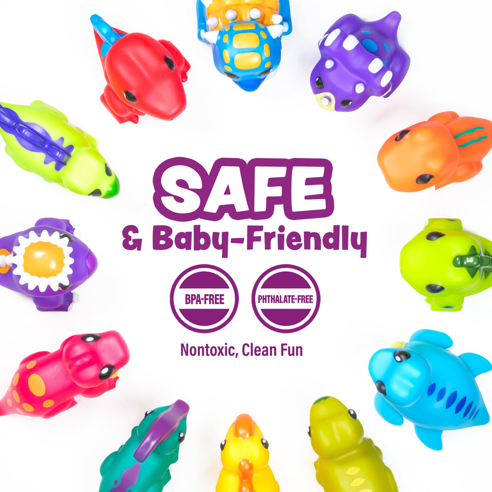 Tub Works Dinosaur mold-free bath toy Velociraptor squeezes softly and floats
