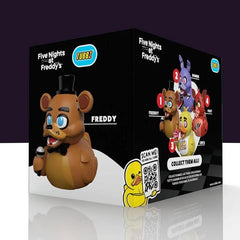 TUBBZ vinyl duck with glossy finish captures FNAF aesthetic on shelves.