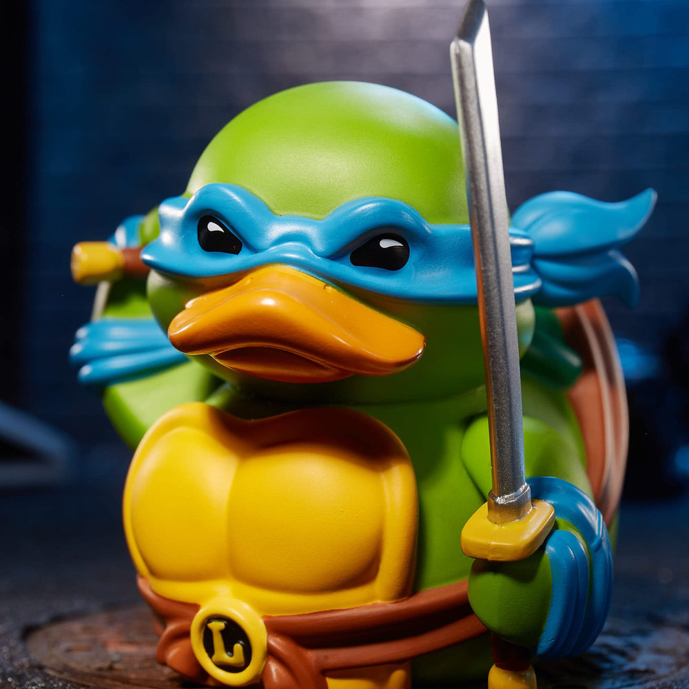 TUBBZ Leonardo blue costume duck suited for collectible display and gifting.