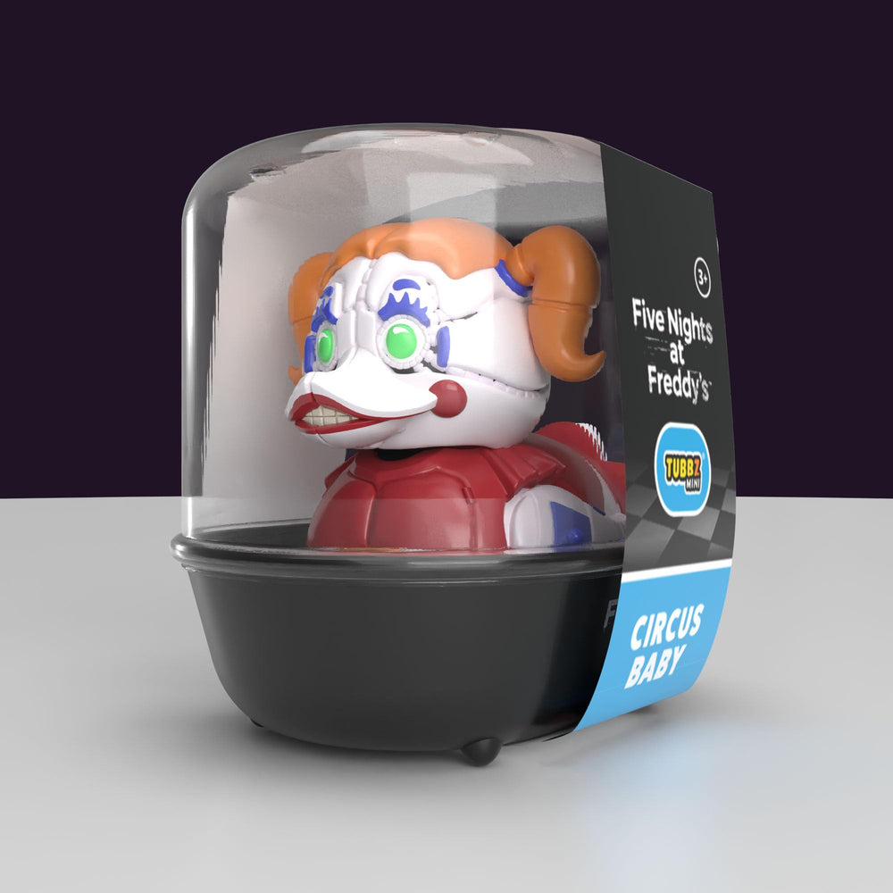 TUBBZ Mini Circus Baby duck packaging with FNAF logo, perfect for display.