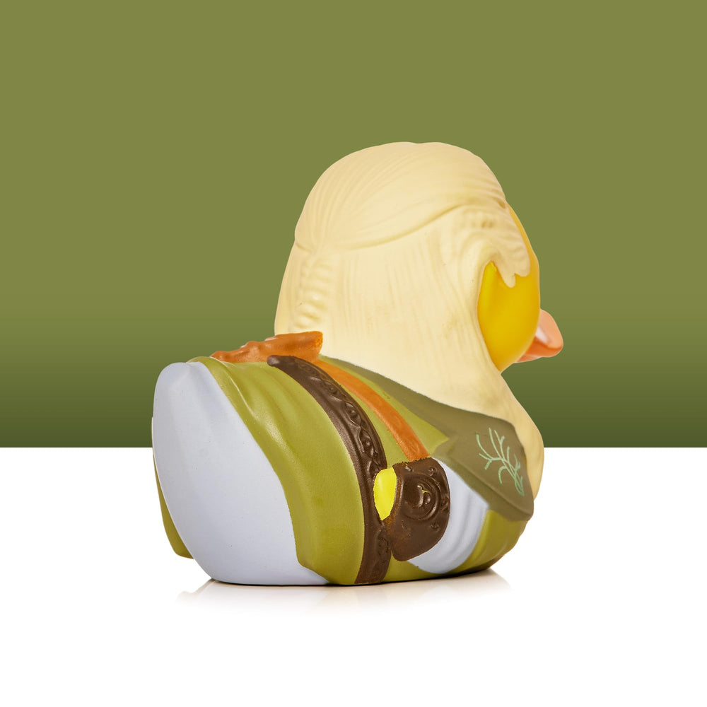TUBBZ Mini Legolas duck shelf companion enhances desk or shelf decor.