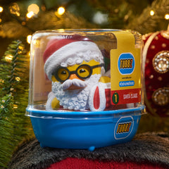 TUBBZ Santa duck in bathtub display box highlights authentic packaging.