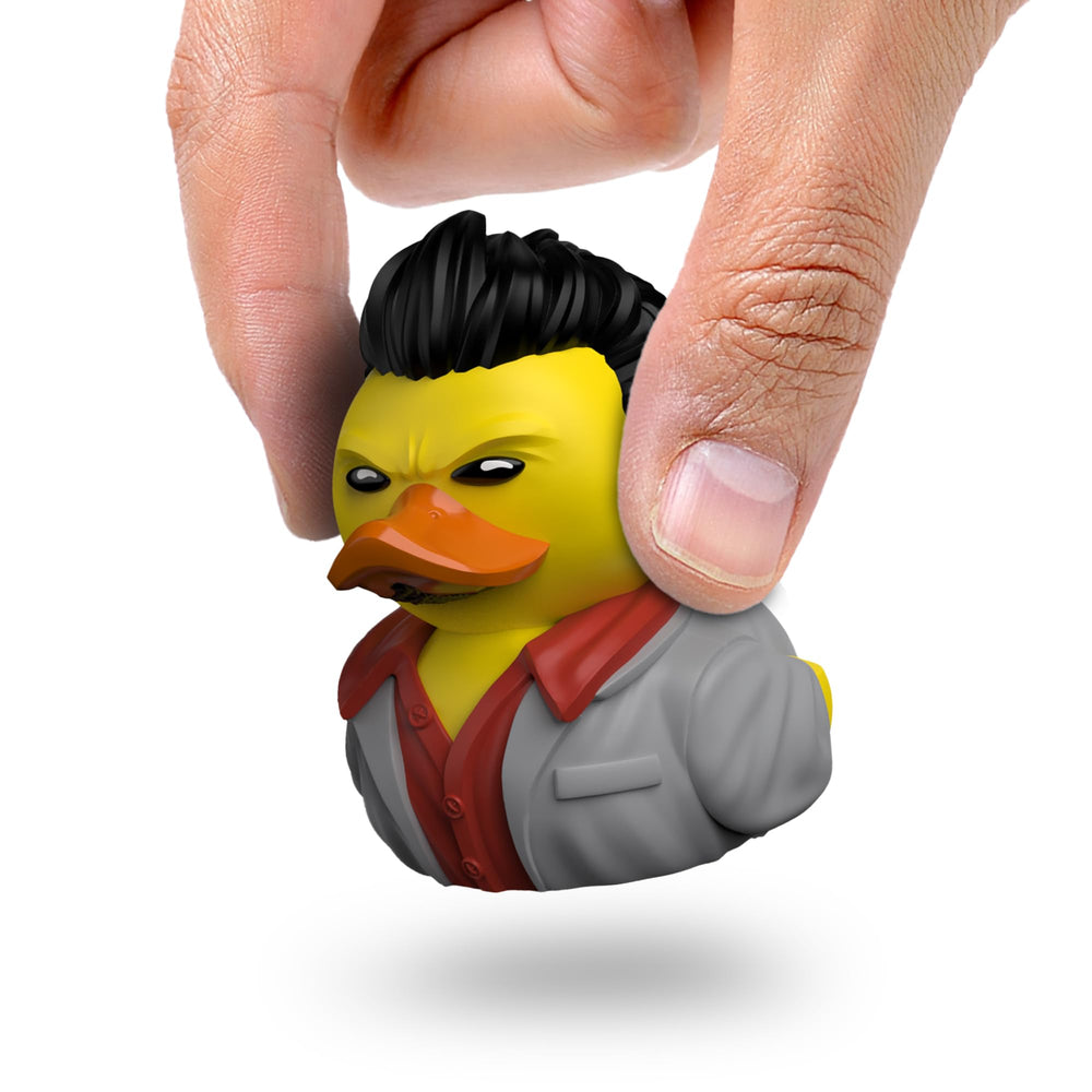 TUBBZ Kazuma Kiryu mini duck in a bathtub, ideal desk display.