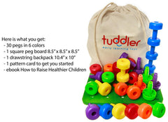 Green baseboard with smooth edges for safe hands-on exploration by toddlers.