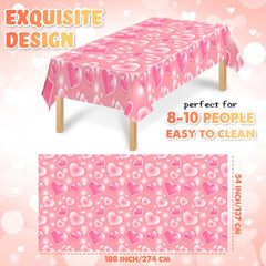 Tudomro 2000s tablecloth pink heart design, creates vibrant atmosphere while guarding surfaces.
