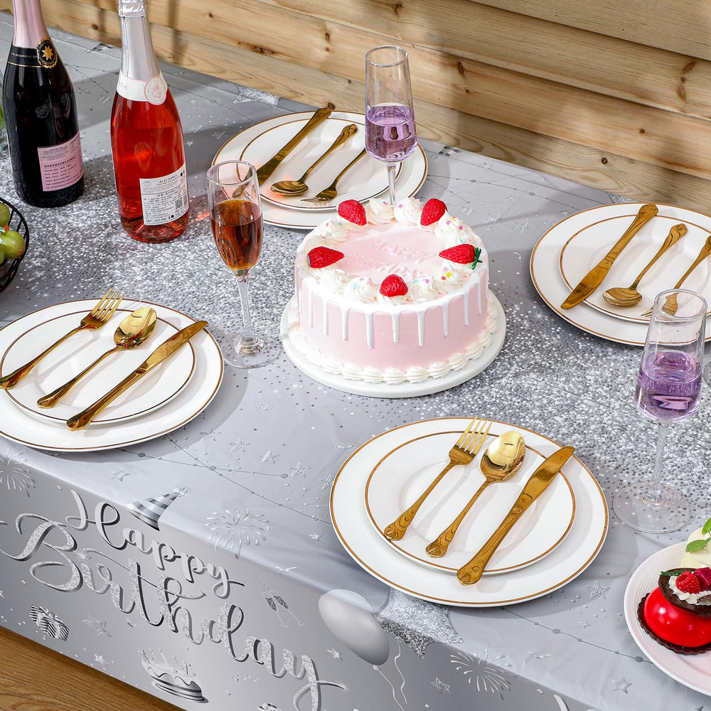 Tudomro birthday party setup with silver color elevates décor.