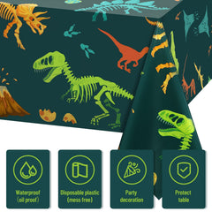 Tudomro dinosaur tablecloth made with sturdy waterproof material for messy events