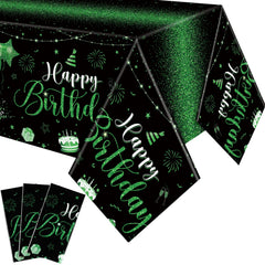 Tudomro Happy Birthday tablecloth with cakes and balloons for clean party setups