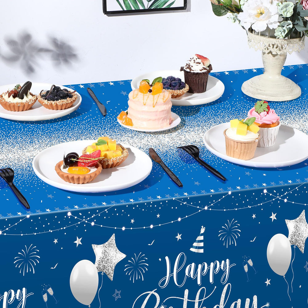 Tudomro 3-pcs set showcased on a long party table protects surfaces.