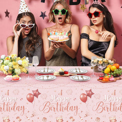 Tudomro Happy Birthday tablecloths waterproof plastic material for easy cleanup