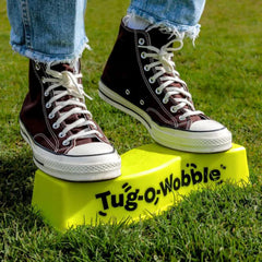 TUG O' WOBBLE in-action shot shows balance and competition.