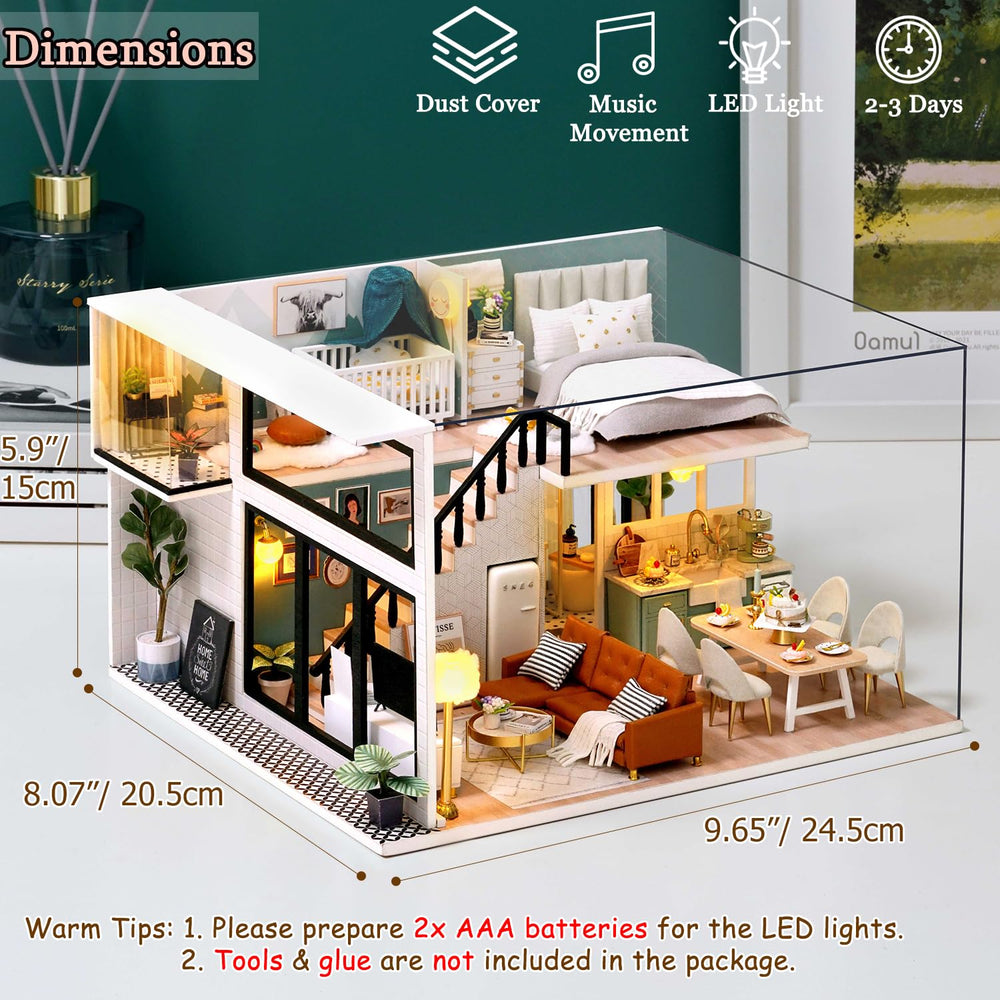 TuKIIE dollhouse music movement adds gentle ambiance to displays.