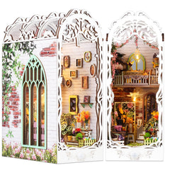 TuKIIE DIY Book Nook Flower House front view for cozy decor